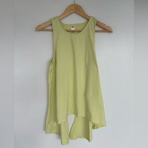 YOGALICIOUS 17” PTP Athletic Tank Top with Split Back, Yellow-Green, Size Small.